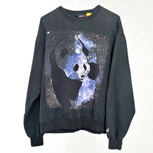 Enjoi Cosmos Panda Sweatshirt Official Skateboard Galaxy Celestial Med 45” Vtg